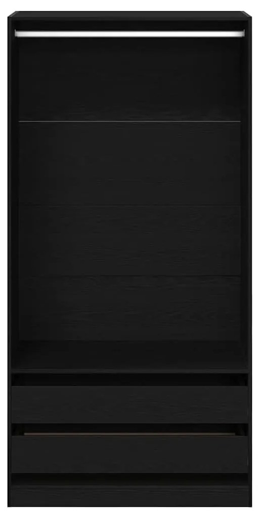 Armário de Carvalho Preto - 100 x 50 x 200 cm - Feito de Madeira Dupla