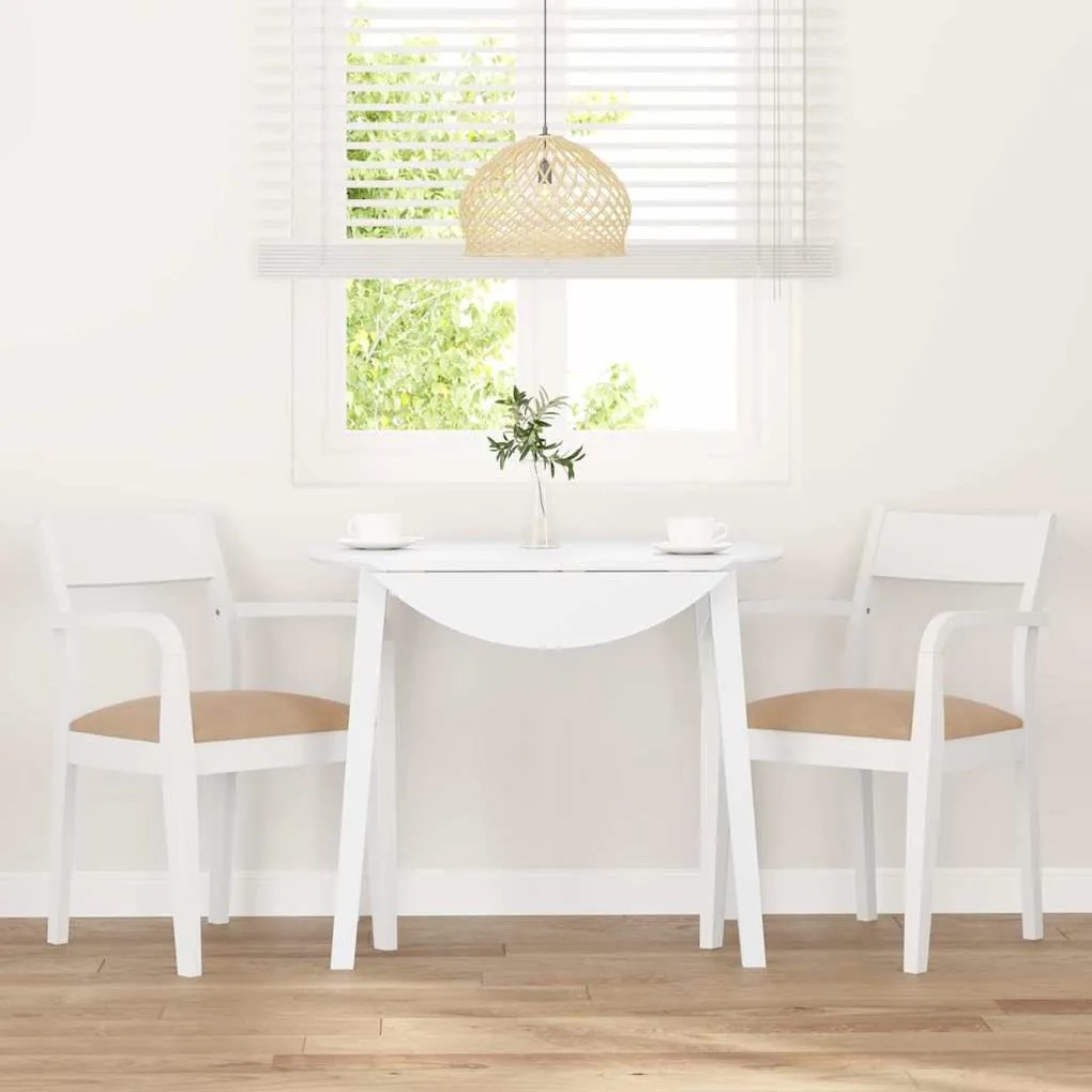 Cadeiras de jantar com almofadões 2 pcs madeira maciça branco