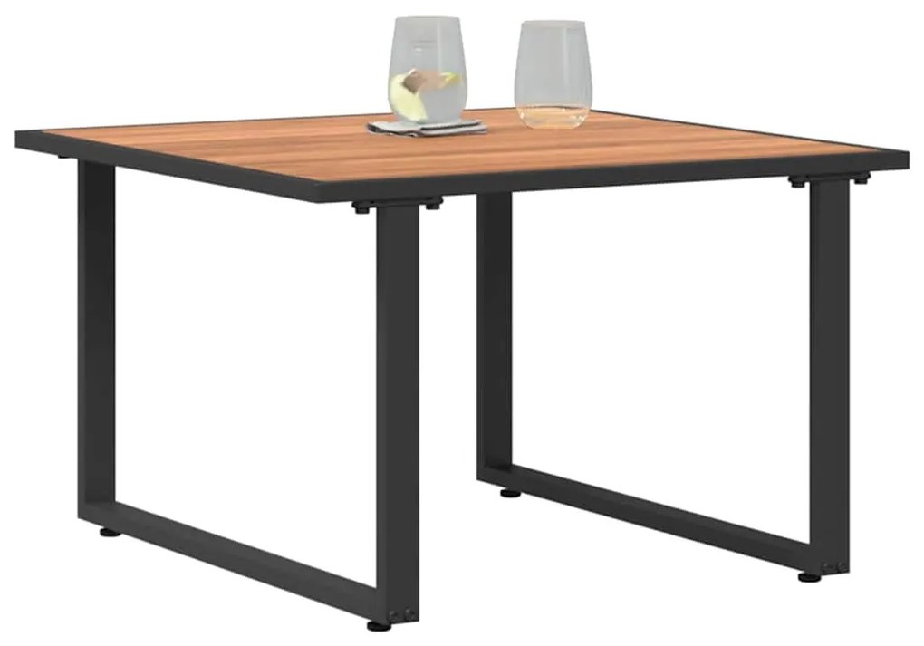 Mesa de Café de Jardim Castanho 55x55x35 cm DPC e Aço