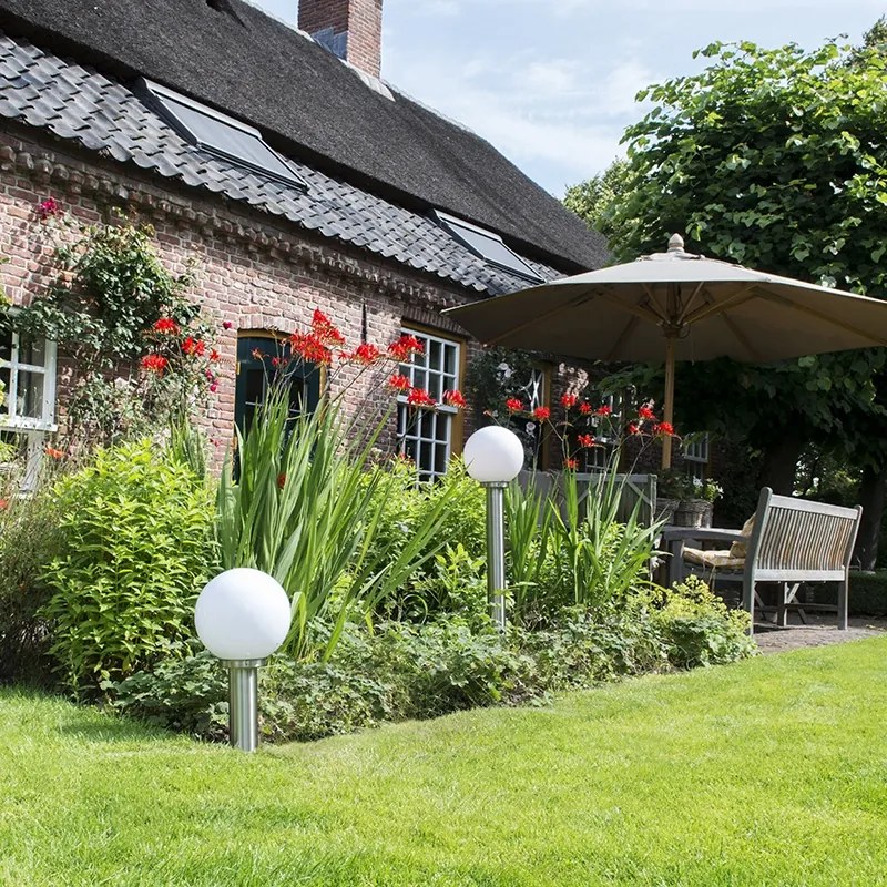 Candeeiro de poste exterior moderno em aço inoxidável 100 cm - Sfera