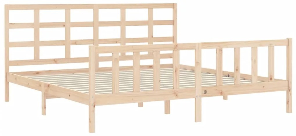 Estrutura de cama com cabeceira 180x200 cm madeira maciça