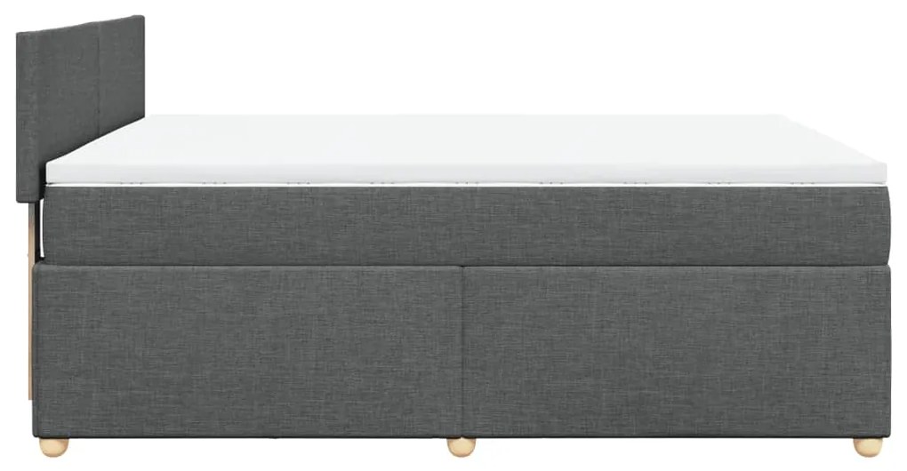 Cama com molas/colchão 160x200 cm tecido cinzento-escuro