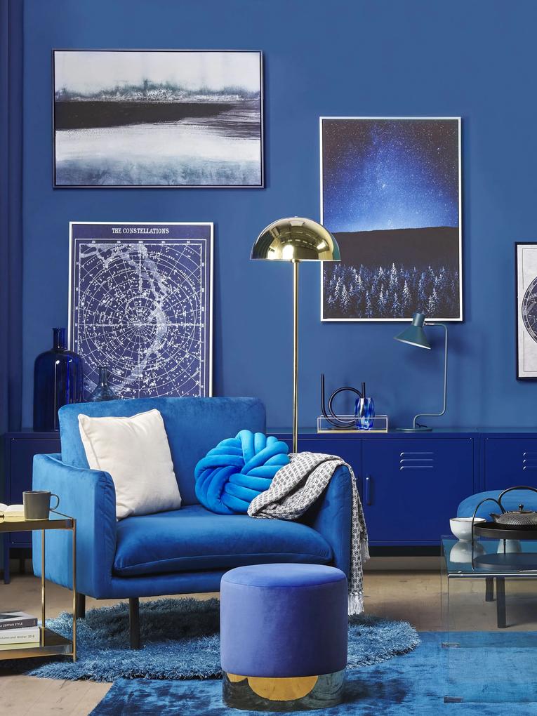Quadro com motivo noturno em azul e preto 63 x 93 cm LORETO Beliani