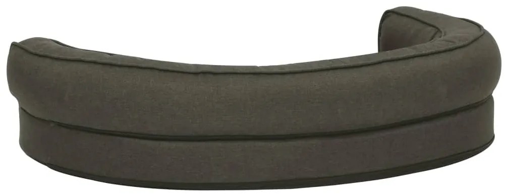 Cama p/ cães ergonómica 75x53cm aspeto linho cinzento-escuro
