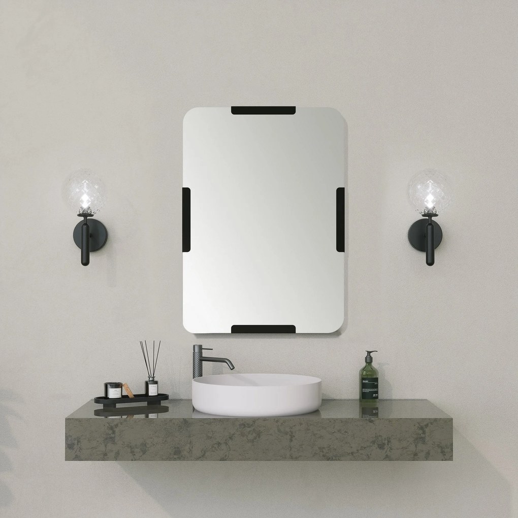 Espelho Decorativo Code – Preto – 50x70 cm