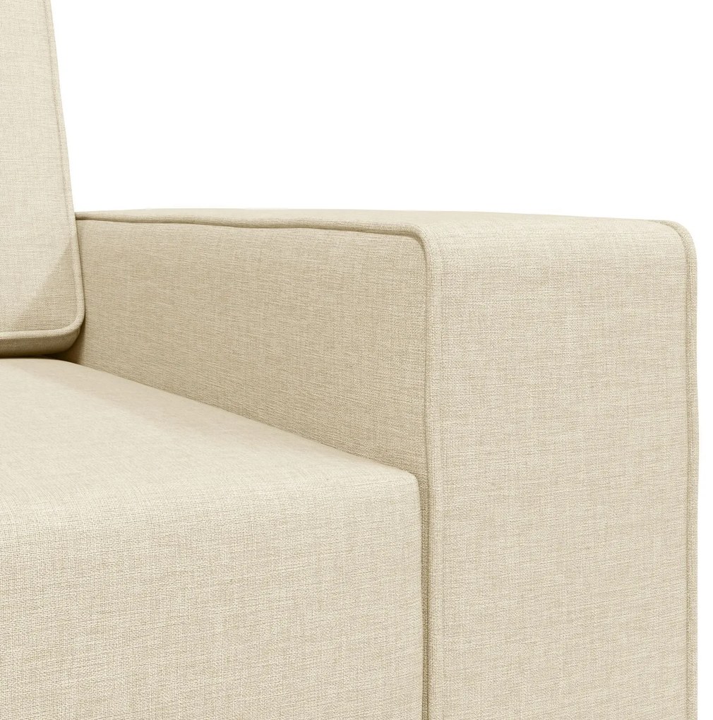 Sofá Cama 2-em-1 Creme 245x150x60.5 cm Tecido