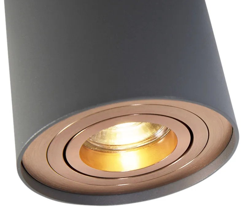 LED Foco inteligente cinzento com cobre incl. Fonte de luz GU10 WiFi - Rondoo Up Design