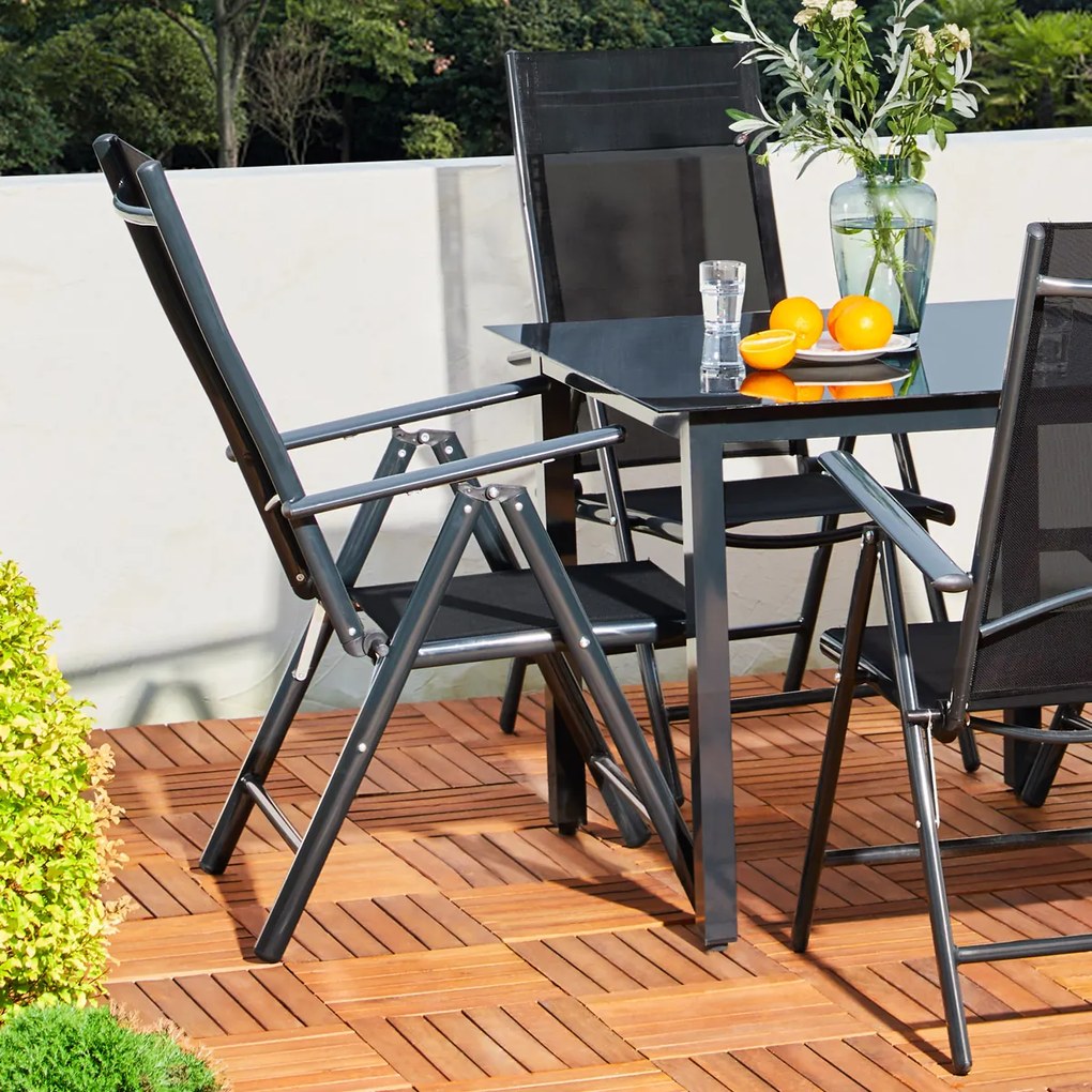 Conjunto de refeição de jardim Bern 7 peças com 6 cadeiras e 1 mesa em alumínio antracite