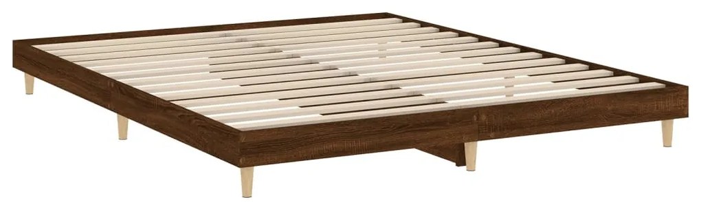 Estrutura cama sem colchão 200x200 cm carvalho castanho