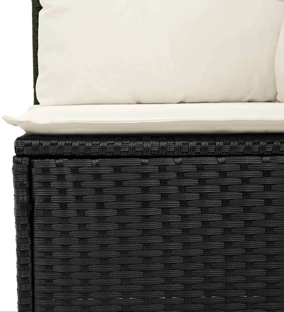 Conjunto de Sofá de Jardim com 9 Peças e Almofadas Rattan Preto