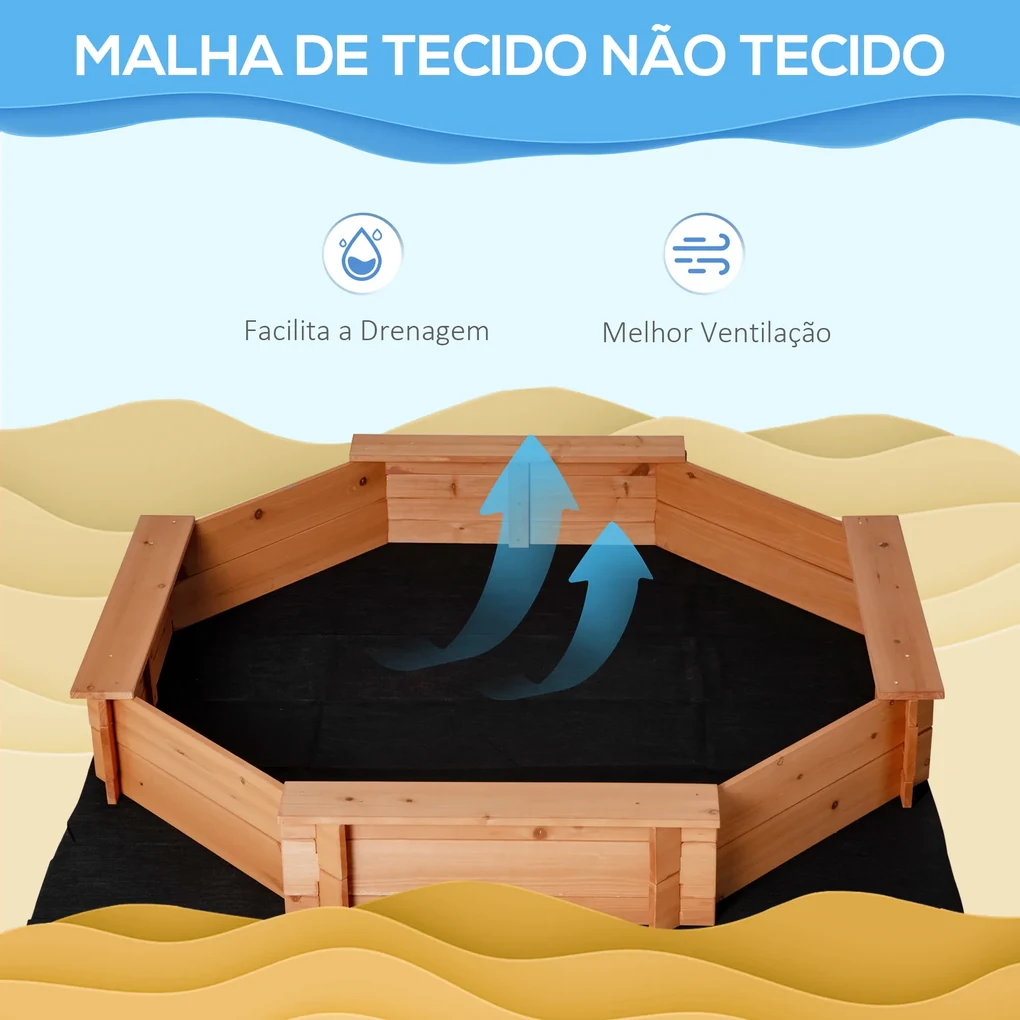 Caixa de Areia de Madeira para Crianças Caixa de Areia Infantil com ...