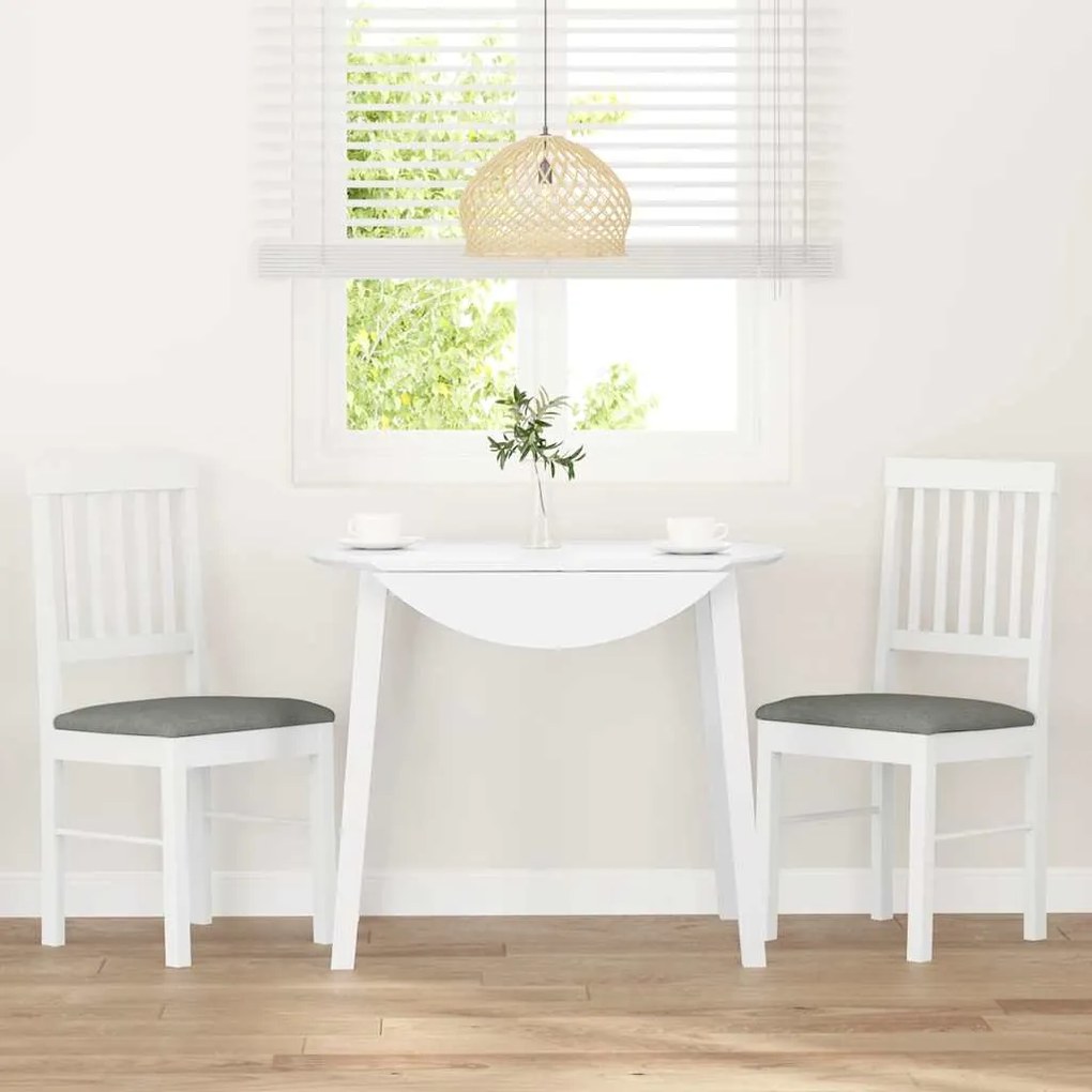 Cadeiras de jantar com almofadões 2 pcs madeira maciça branco
