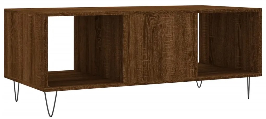 Mesa de centro 102x50x40 cm derivados madeira carvalho castanho