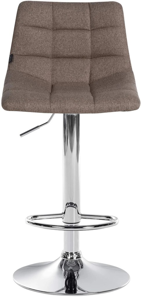 Banco de bar Jerry em tecido com estrutura cromada 87-108,5 x 43 x 46,5 cm Castanho acinzentado