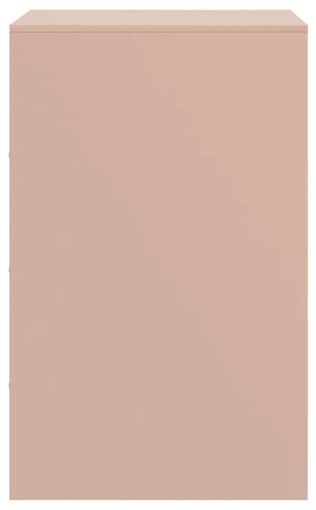 Mesas de cabeceira 2 pcs 34,5x39x62 cm aço rosa