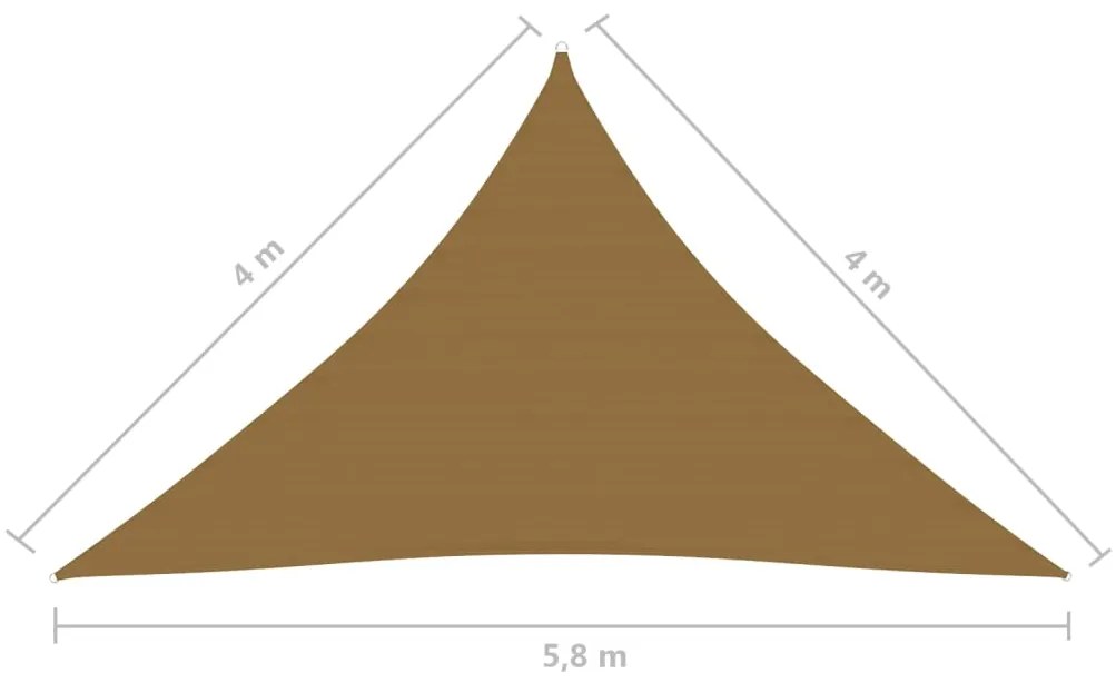 Para-sol estilo vela 160 g/m² 4x4x5,8 m PEAD cinza-acastanhado