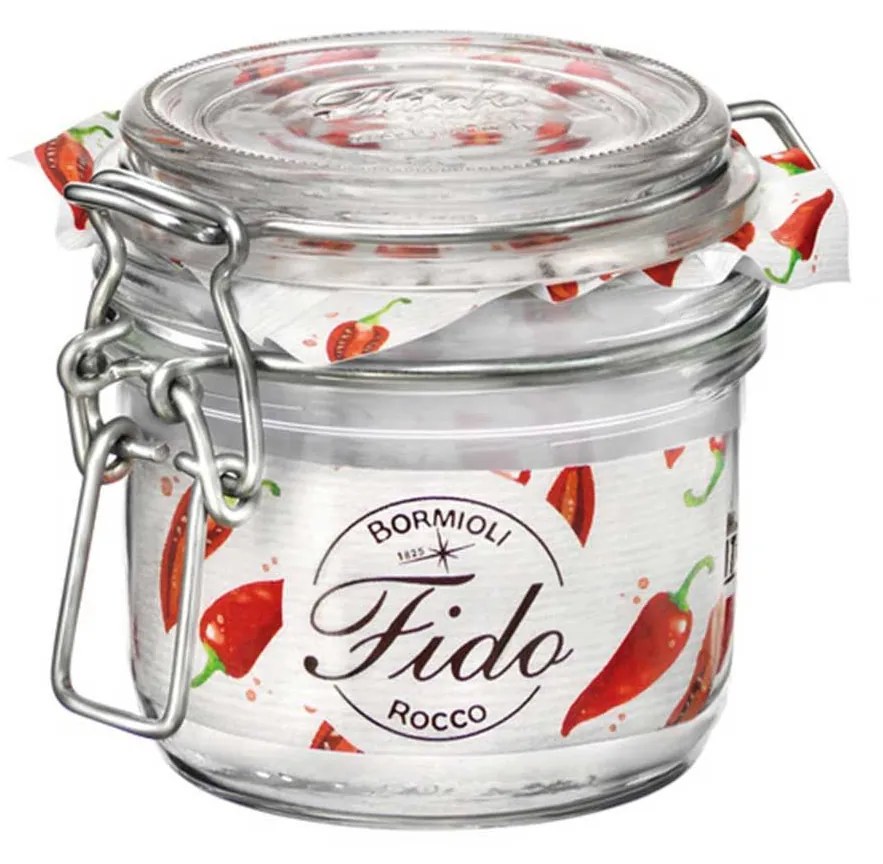 Frasco Hermético Fido com Tampa Fecho Metálico 0.200ml 8.3X8.4cm
