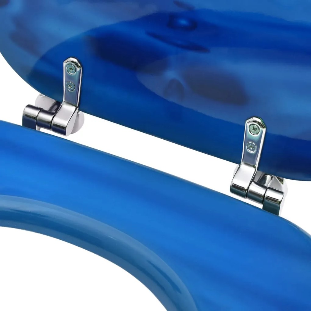 Assento sanita c/ tampa MDF design gotas de água azul
