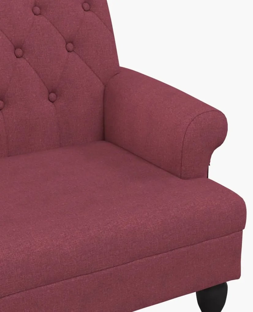 Banco com encosto 120x62x75,5 cm tecido vermelho tinto