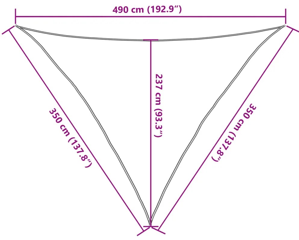 Para-sol estilo vela 160 g/m² 3,5x3,5x4,9 m PEAD creme