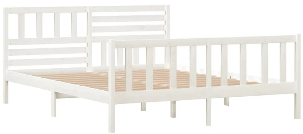 Estrutura de cama 120x200 cm madeira maciça branco