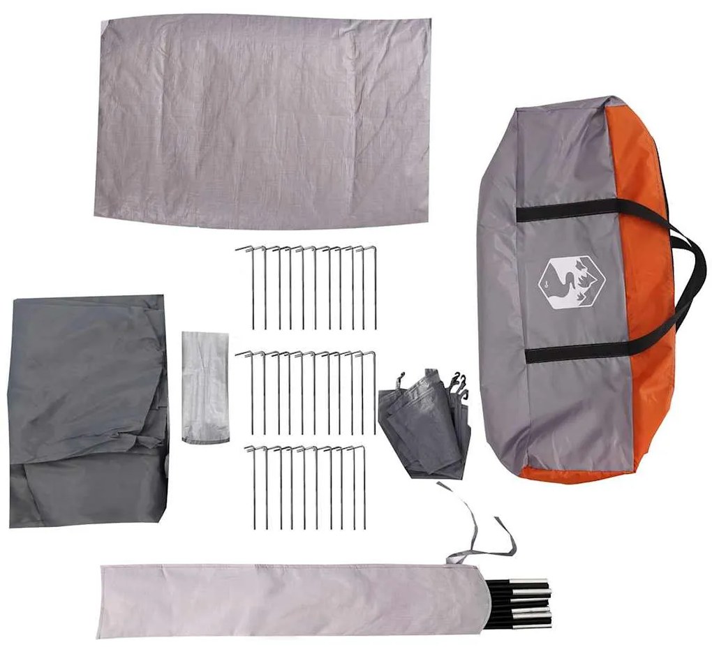 Corta-vento de campismo 366x152x152 cm impermeável laranja