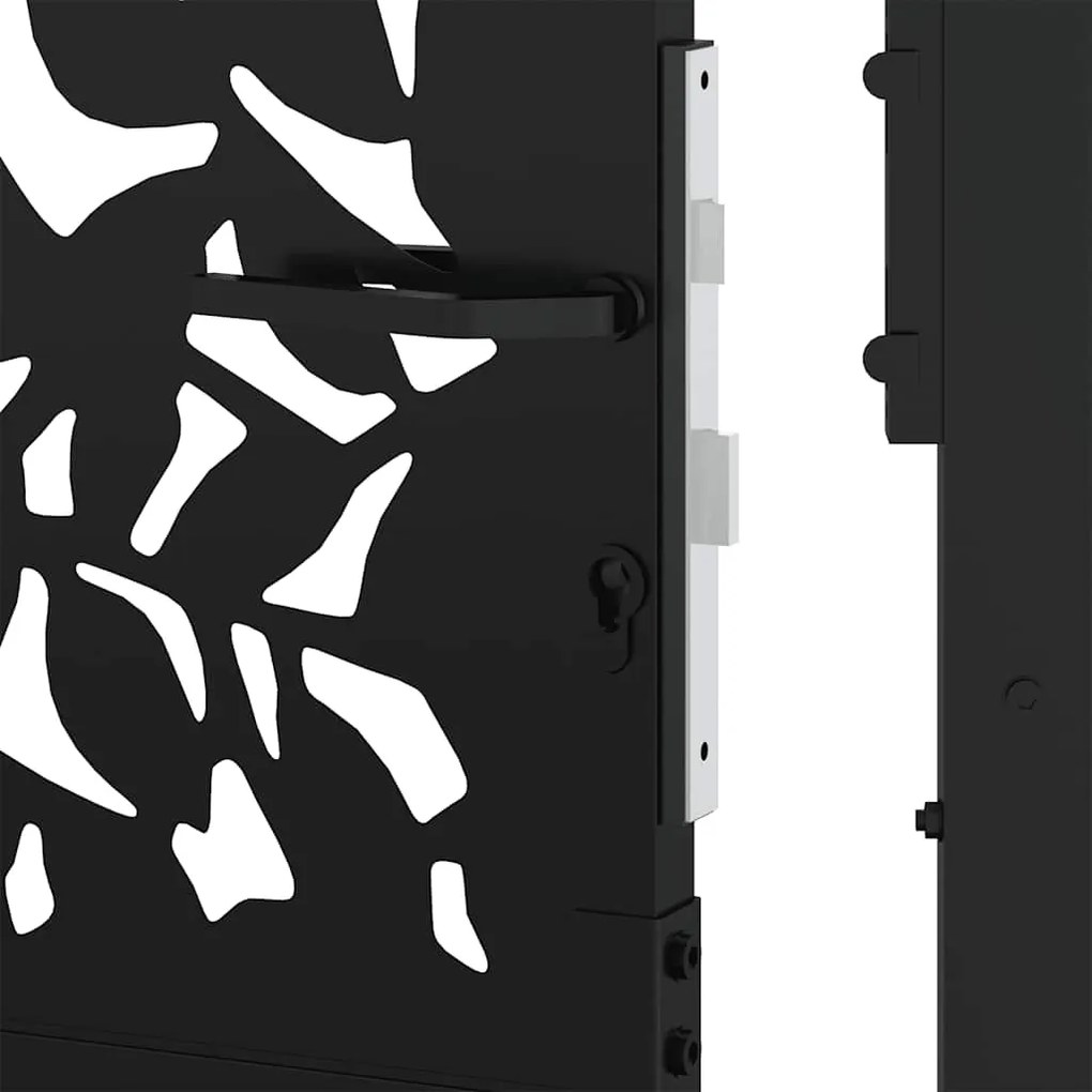Portão de jardim 105x106 cm design em folha de aço preto