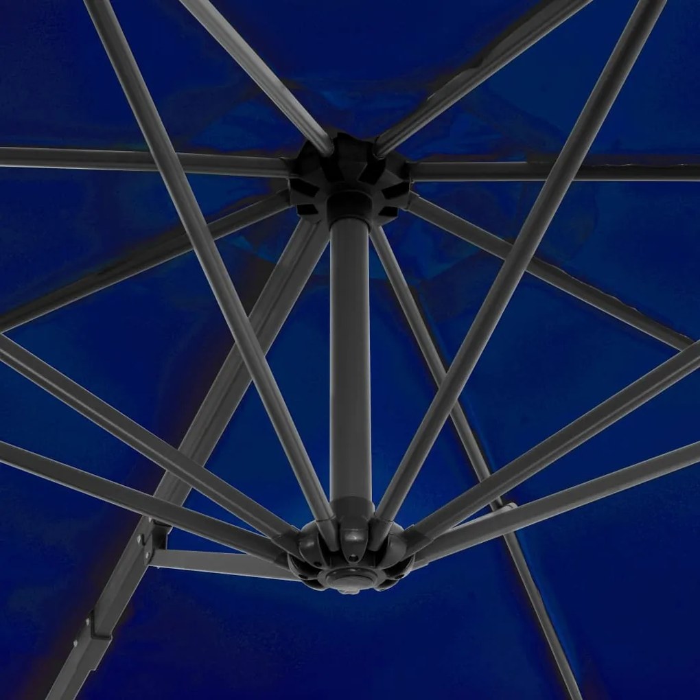 Guarda-sol cantilever com poste alumínio 300 cm azul ciano