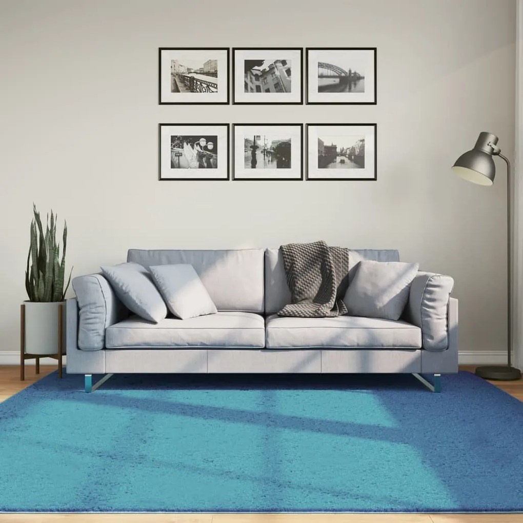 Tapete de pelo curto OVIEDO 200x200 cm turquesa