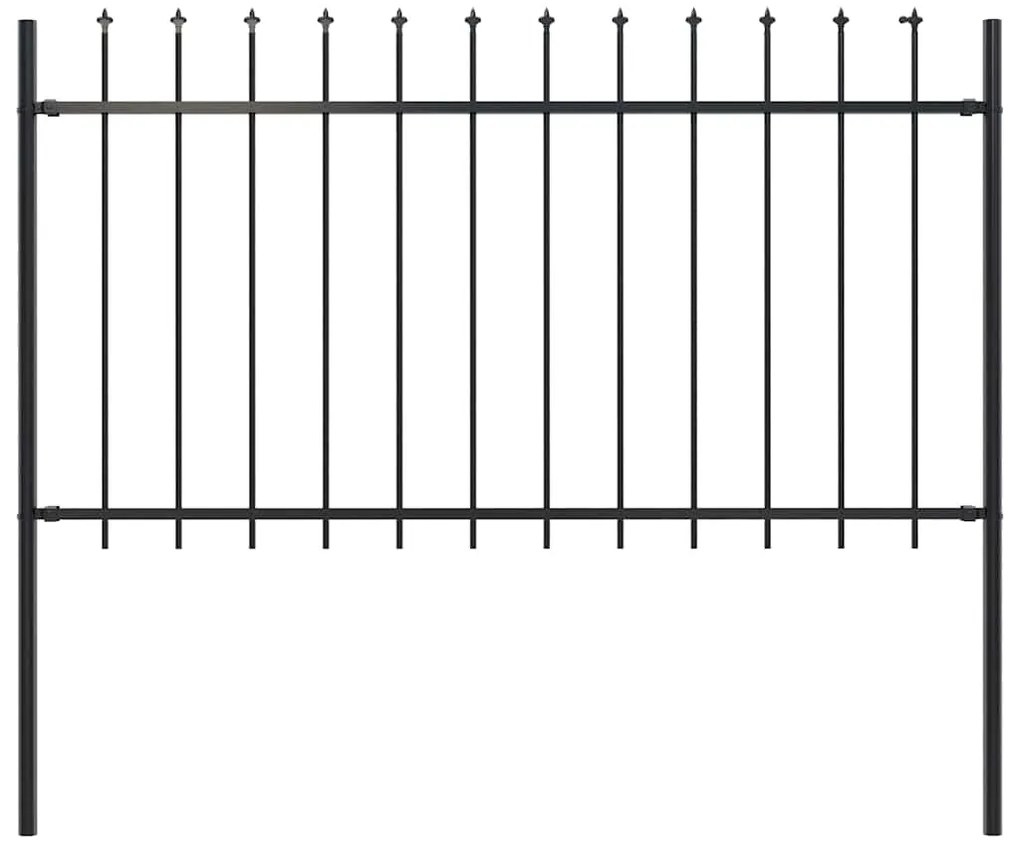 Cerca de jardim com topo lanças 1,8 m aço preto