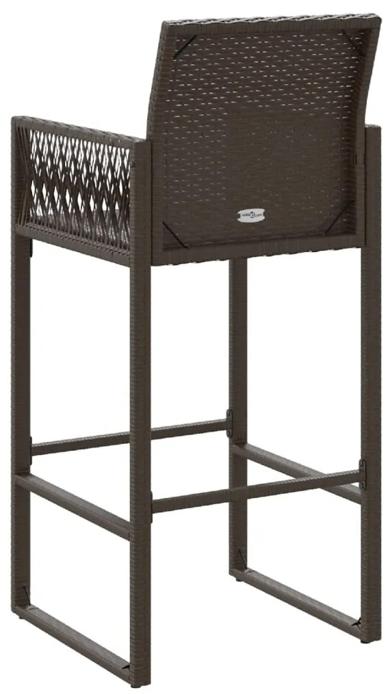 Bancos de bar para jardim 2 pcs vime PE castanho
