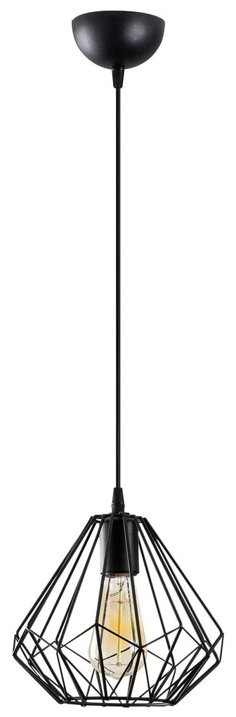 Candeeiro Suspenso Diamond – Preto – Diâmetro 23 cm x Altura 117 cm