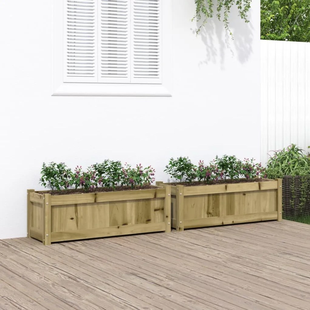 vidaXL Vasos/floreiras de jardim 2 pcs madeira de pinho impregnada