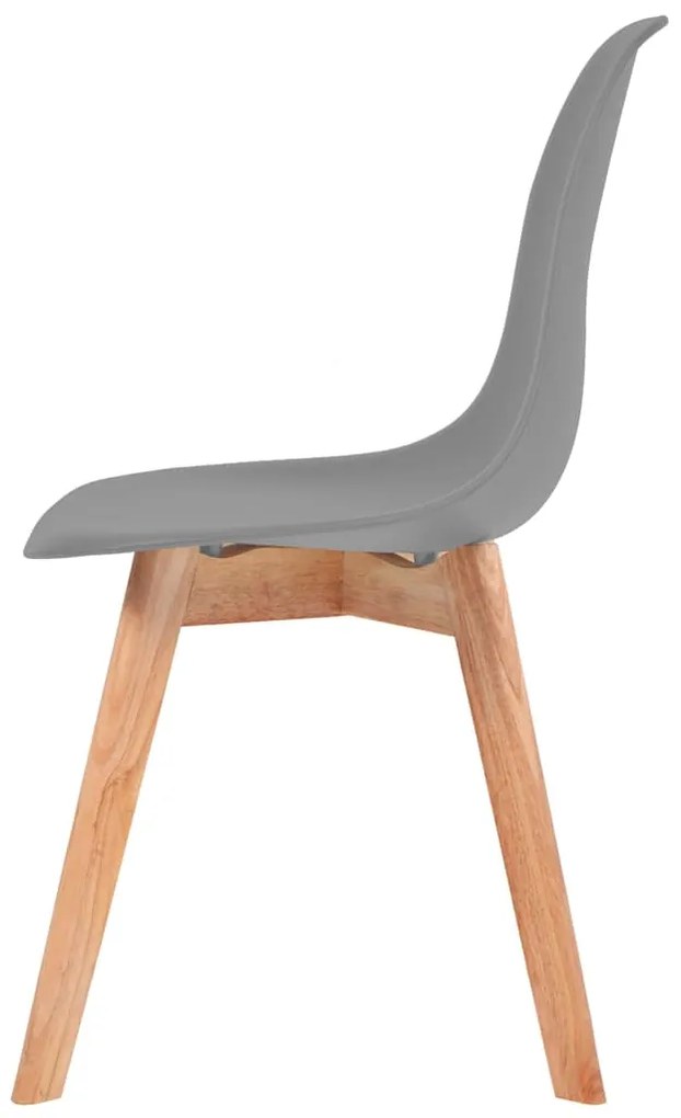 Cadeiras de jantar 6 pcs plástico cinzento