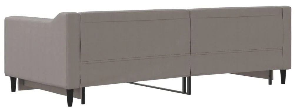 Sofá-cama com gavetão 90x200 cm tecido cinzento-acastanhado