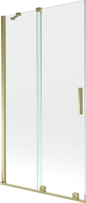 Mexen Velar parede de banheira de correr 2 painéis 100 x 150 cm, transparente, dourado - 896-100-000-01-50