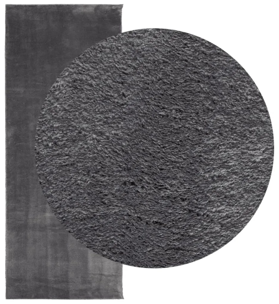 Tapete pelo curto macio e lavável HUARTE 80x200 cm antracite
