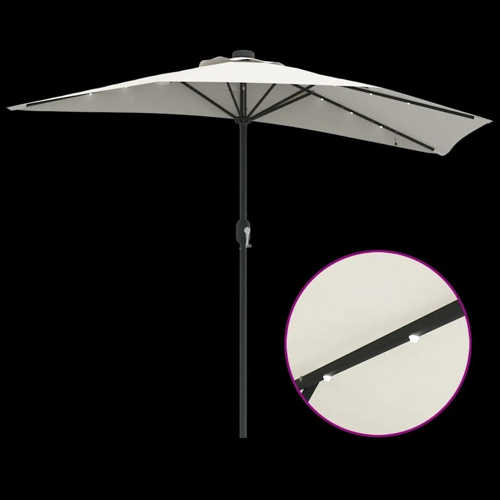 Parasol de Jardim Meio Areia Largo Alumínio