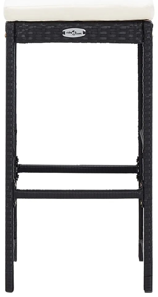 5 pcs conjunto de bar para jardim vime PE e vidro preto