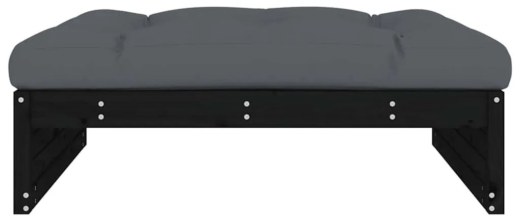 Apoio de pés para jardim 120x80 cm pinho maciço preto