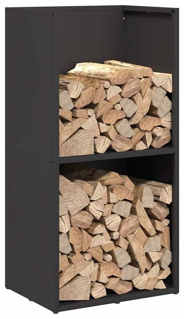 Suporte para lenha 40x30x80 cm aço laminado a frio preto