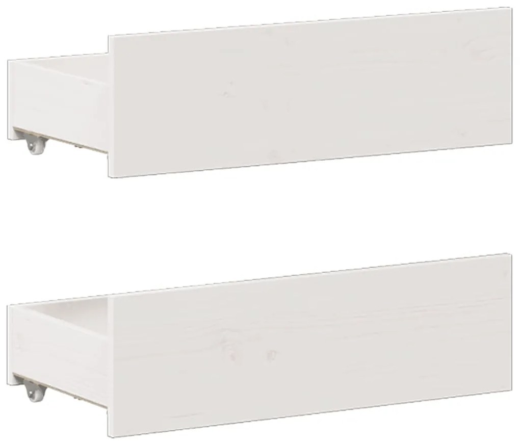Cama sem colchão com cabeceira 160x200 cm pinho maciço branco