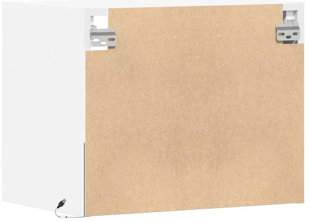 Mesa de cabeceira de parede com luzes LED branco