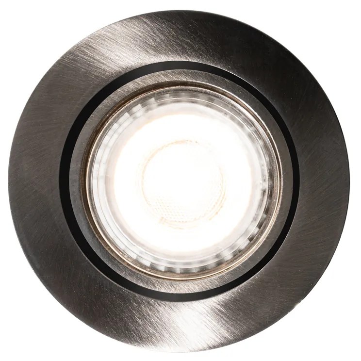 Set van 6 moderne inbouwspots gunmetal GU10 50mm rond kantelbaar - Cisco Moderno