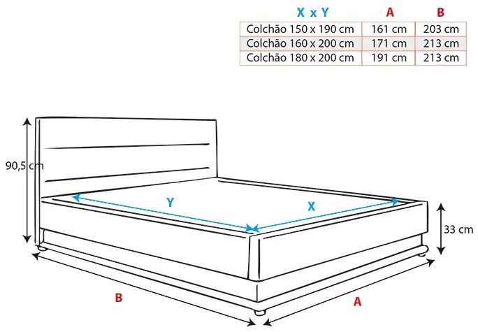 Cama Hidráulica com Arrumação "Naomi" - 160x200 cm - Branco - Polipele