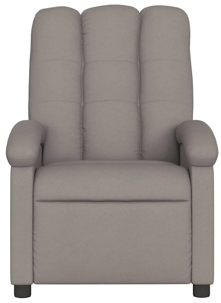 Poltrona de massagens reclinável tecido cinzento-acastanhado
