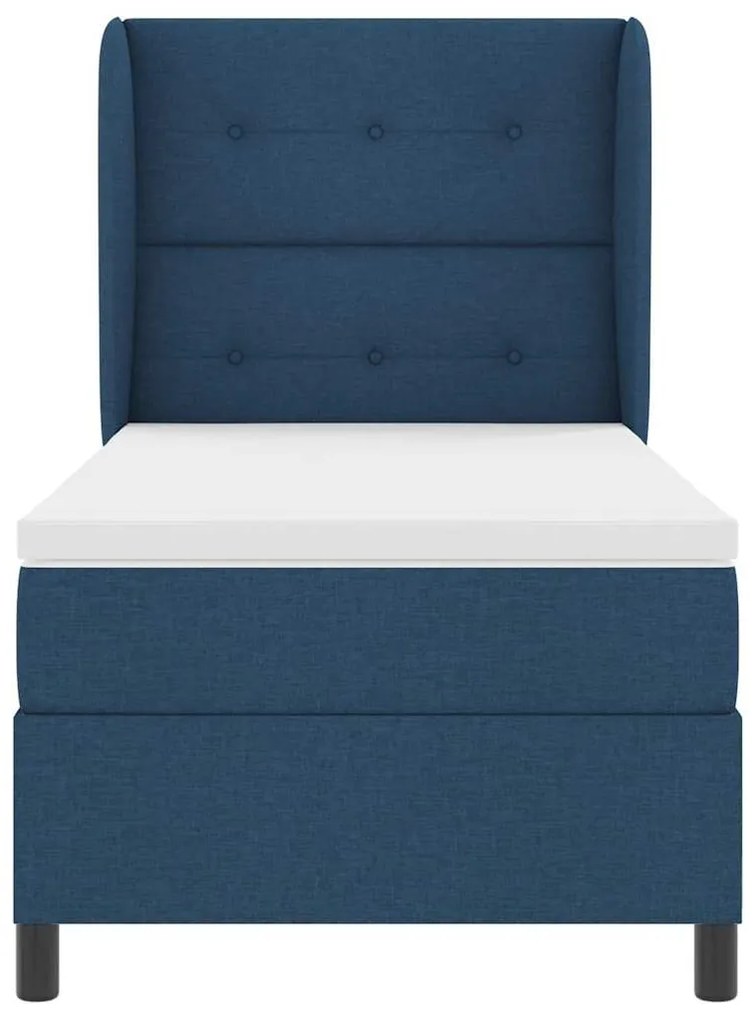 Cama Box com Colchão Azul 100x200 cm Tecido