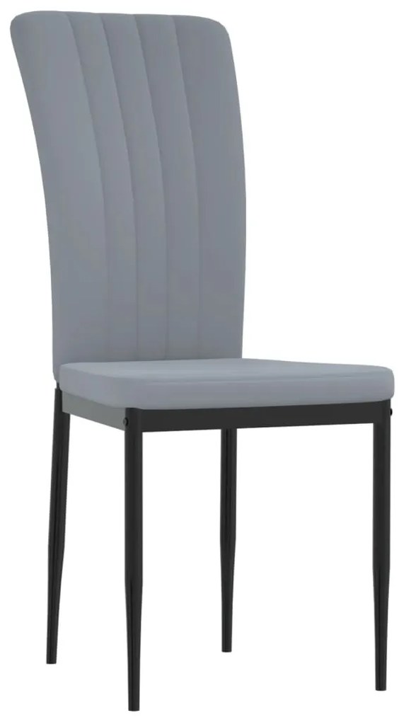 Cadeiras de jantar 4 pcs veludo cinzento-claro
