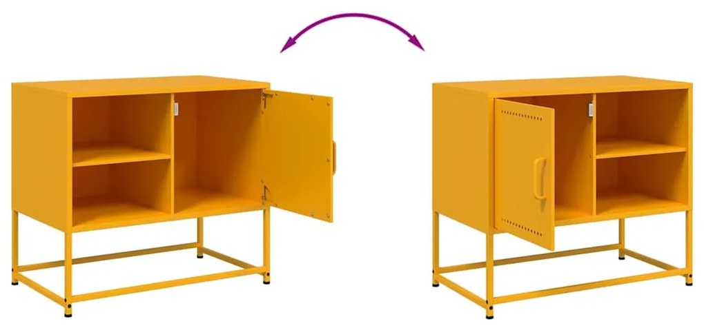 Móvel de TV 68x39x60,5 cm aço amarelo mostarda