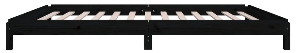 Cama empilhável 90 x 200 cm madeira de pinho maciça preto